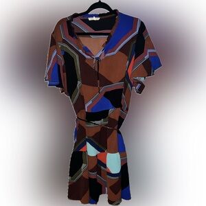 Avenue Multicolor Geometric Mini Dress